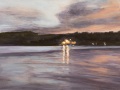 Lights on the Lake, oil on panel, 6 x 12 in, $350.00