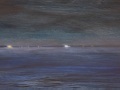 View from the Ferry - Night Crossing, oil on panel, 6 x 12 in., SOLD