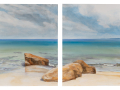 Private Beach Diptych, oil on panel, 24 x 16 in., $1500