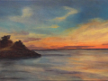 The Knob at Sunset, oil on canvas, 10 x 20 in., $600