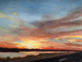 Sunset Along the Bike Path, oil on canvas, 10 x 8 in., SOLD