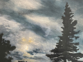 Moonlit Reverie, oil on panel, 